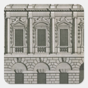 Architecturaal ontwerp waaruit de Palladian-propo  Vierkante Sticker