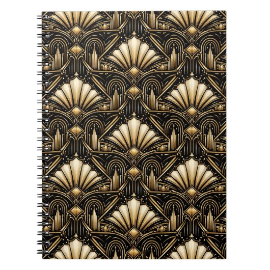 Architectural Art Deco | Classic Black Gold Notitieboek (Voorkant)