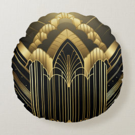 Architectural Art Deco Rond Kussen
