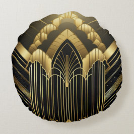 Architectural Art Deco Rond Kussen