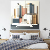 Architectural Balance Grid Canvas Afdruk (Insitu (Slaapkamer))