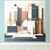 Architectural Balance Grid Canvas Afdruk (Insitu (Houten vloer))