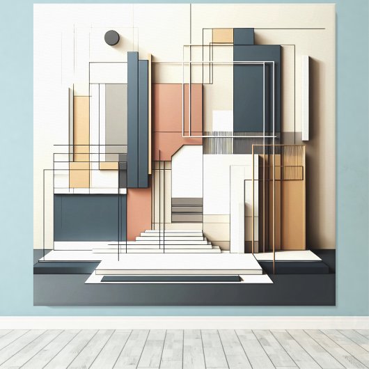 Architectural Balance Grid Canvas Afdruk (Insitu (Houten vloer))
