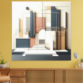 Architectural Balance Grid Canvas Afdruk (Insitu (Woonkamer))
