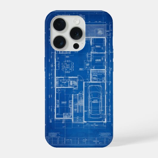 Architectural Blueprint House Floor Plan Design iPhone Hoesje (Achterkant)