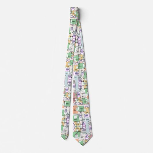 Architectural Blueprint Pattern Men's Neck Tie Stropdas (Achterkant)
