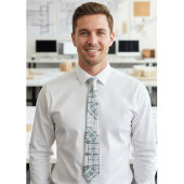 Architectural Blueprint Pattern Men's Neck Tie Stropdas