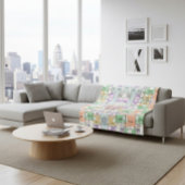 Architectural Blueprint Pattern Throw Blanket