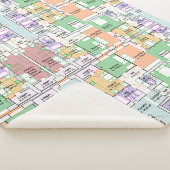 Architectural Blueprint Pattern Throw Blanket (3/4)