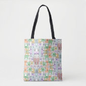 Architectural Blueprint Pattern Tote Bag (Voorkant)