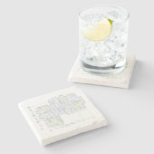 Architectural Blueprint Stone Coaster Stenen Onderzetter (Zijkant)