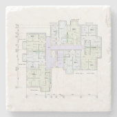 Architectural Blueprint Stone Coaster Stenen Onderzetter (Voorkant)