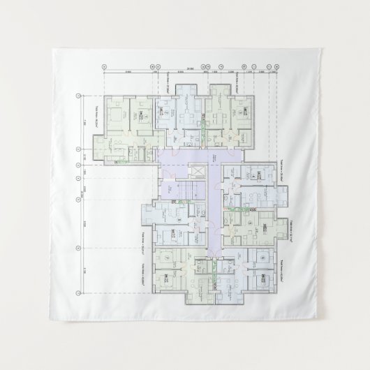 Architectural Blueprint Wandkleed (Voorkant (horizontaal))