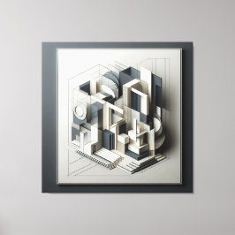 Architectural Depth Matrix Canvas Afdruk