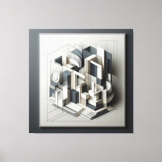 Architectural Depth Matrix Canvas Afdruk