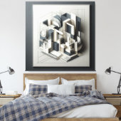 Architectural Depth Matrix Canvas Afdruk (Insitu (Slaapkamer))