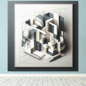 Architectural Depth Matrix Canvas Afdruk (Insitu (Houten vloer))