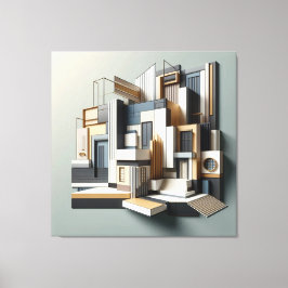 Architectural Facade Abstraction Canvas Afdruk