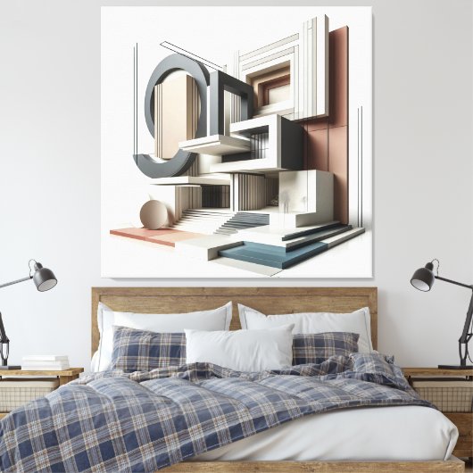 Architectural Formscape Canvas Afdruk (Insitu (Slaapkamer))