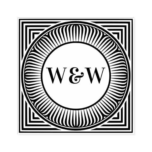 Architectural Geometric Monogram Art Stamp Rubberstempel (Afrduk)
