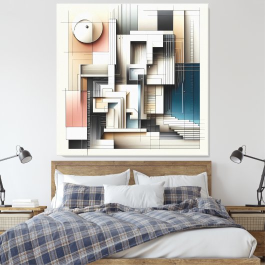 Architectural Geometry Construct Canvas Afdruk (Insitu (Slaapkamer))