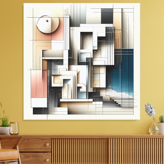Architectural Geometry Construct Canvas Afdruk (Insitu (Woonkamer))