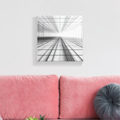 architectural grid perspective, 3D wireframe art,  Canvas Afdruk (Insitu (Woonkamer))