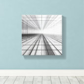 architectural grid perspective, 3D wireframe art,  Canvas Afdruk (Insitu (Houten vloer))