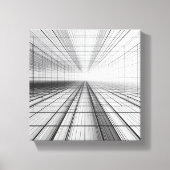 architectural grid perspective, 3D wireframe art,  Canvas Afdruk (Voorkant)