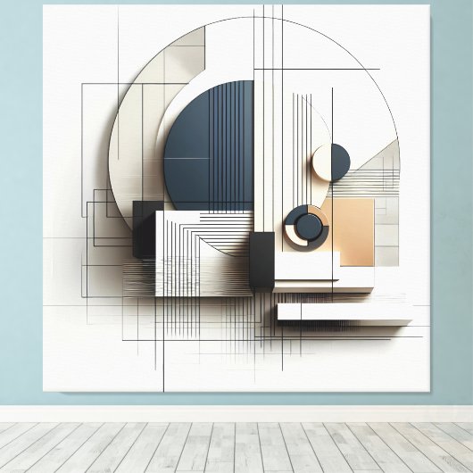 Architectural Line Composition Canvas Afdruk (Insitu (Houten vloer))