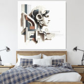 Architectural Line Profile Canvas Afdruk (Insitu (Slaapkamer))
