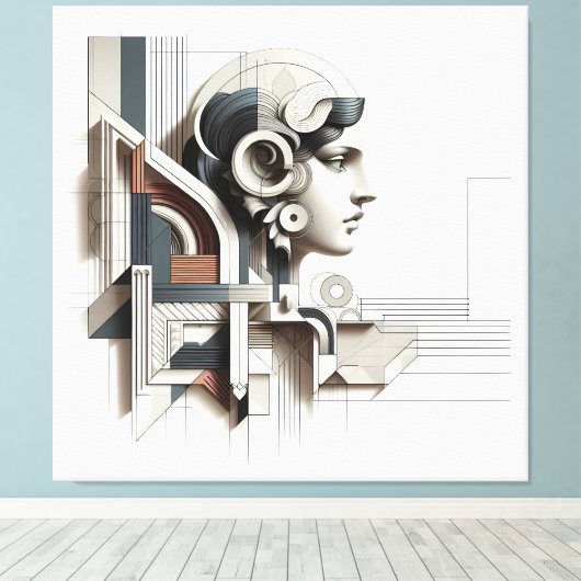 Architectural Line Profile Canvas Afdruk (Insitu (Houten vloer))