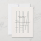 Architectural Minimal Monogram RSVP Kaartje (Voorkant)