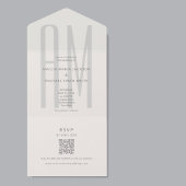 Architectural Monogram Minimal All-in-One Wedding All In One Uitnodiging