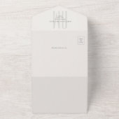 Architectural Monogram Minimal All-in-One Wedding All In One Uitnodiging (Buitenkant)