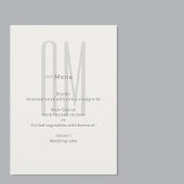 Architectural Monogram Minimal Wedding Menu