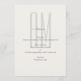 Architectural Monogram Minimal Wedding Menu