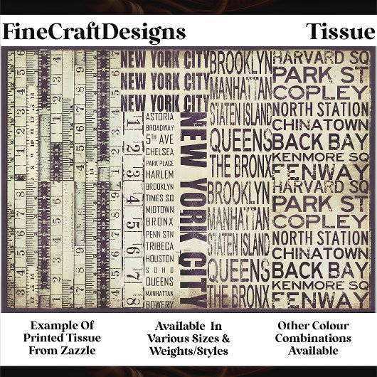 Architectural New York Typography FB4 Decoupage Tissuepapier