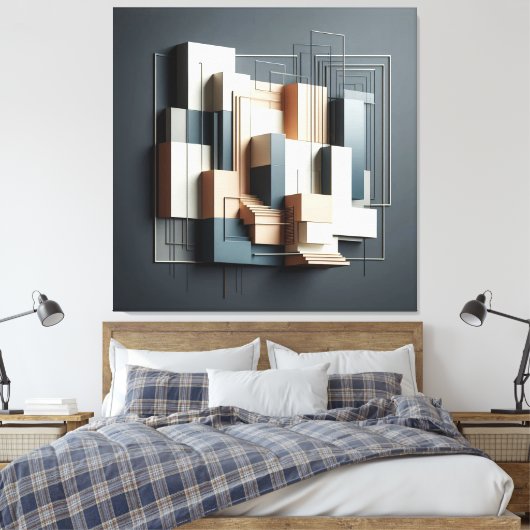 Architectural Relief Structure Canvas Afdruk (Insitu (Slaapkamer))