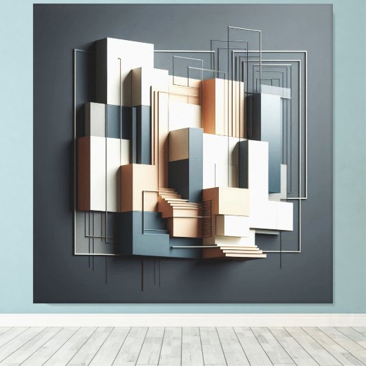 Architectural Relief Structure Canvas Afdruk (Insitu (Houten vloer))