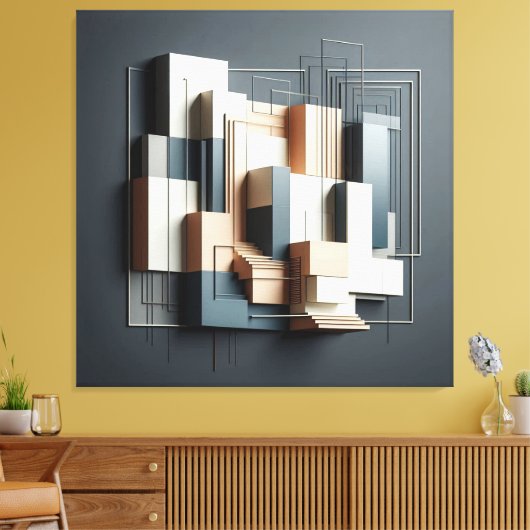 Architectural Relief Structure Canvas Afdruk (Insitu (Woonkamer))