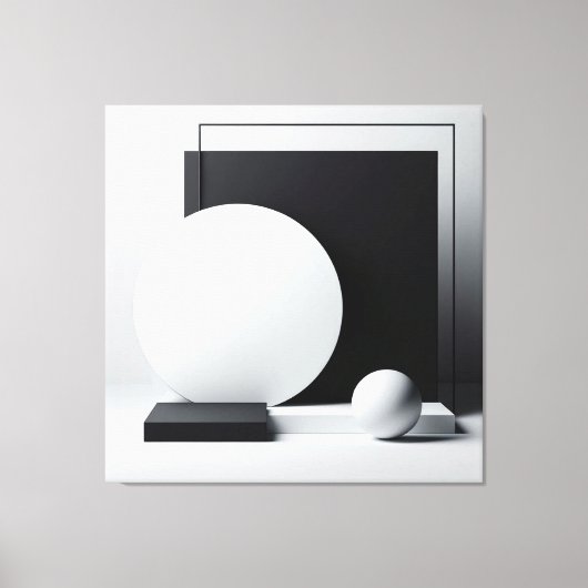 Architectural Stillness in Monochrome Canvas Afdruk (Voorkant)