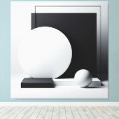Architectural Stillness in Monochrome Canvas Afdruk (Insitu (Houten vloer))