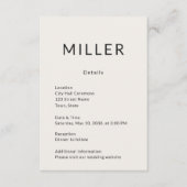 Architectural Wedding Details Timeline Informatiekaartje (Voorkant)