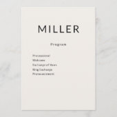 Architectural Wedding Program Menu (Voorkant)