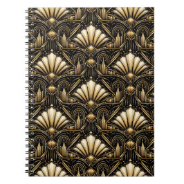 Architecturale Art Deco | Klassiek Zwart Goud Notitieboek