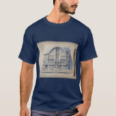 architecturale blauwdruk afbeelding op t-shirt (Voorkant)