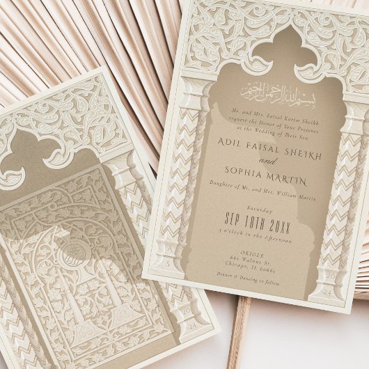  architecturale kanten bruiloft uitnodiging