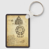 Architecturale kathedraal onderzoek door Leonardo  Sleutelhanger (Achterkant)