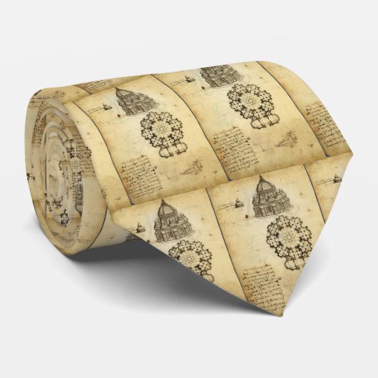 Architecturale kathedraal onderzoek door Leonardo Stropdas (Opgerold)